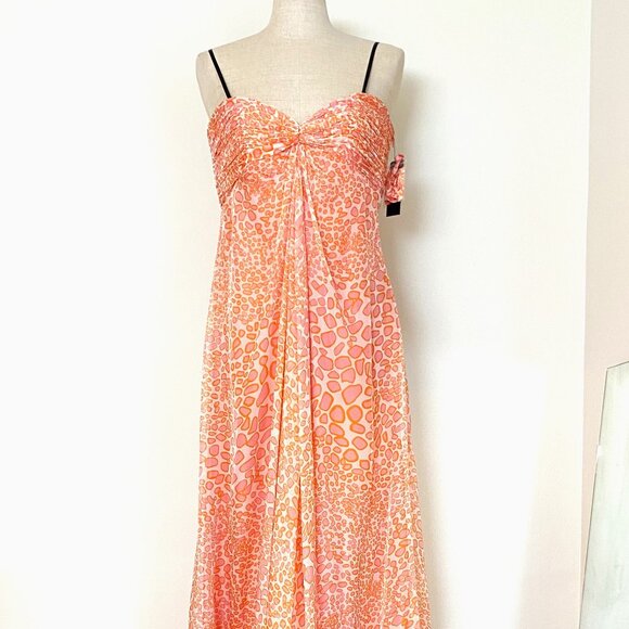 Laundry by Shelli Segal Strapless Pink Animal Print Dress - Picture 1 of 13